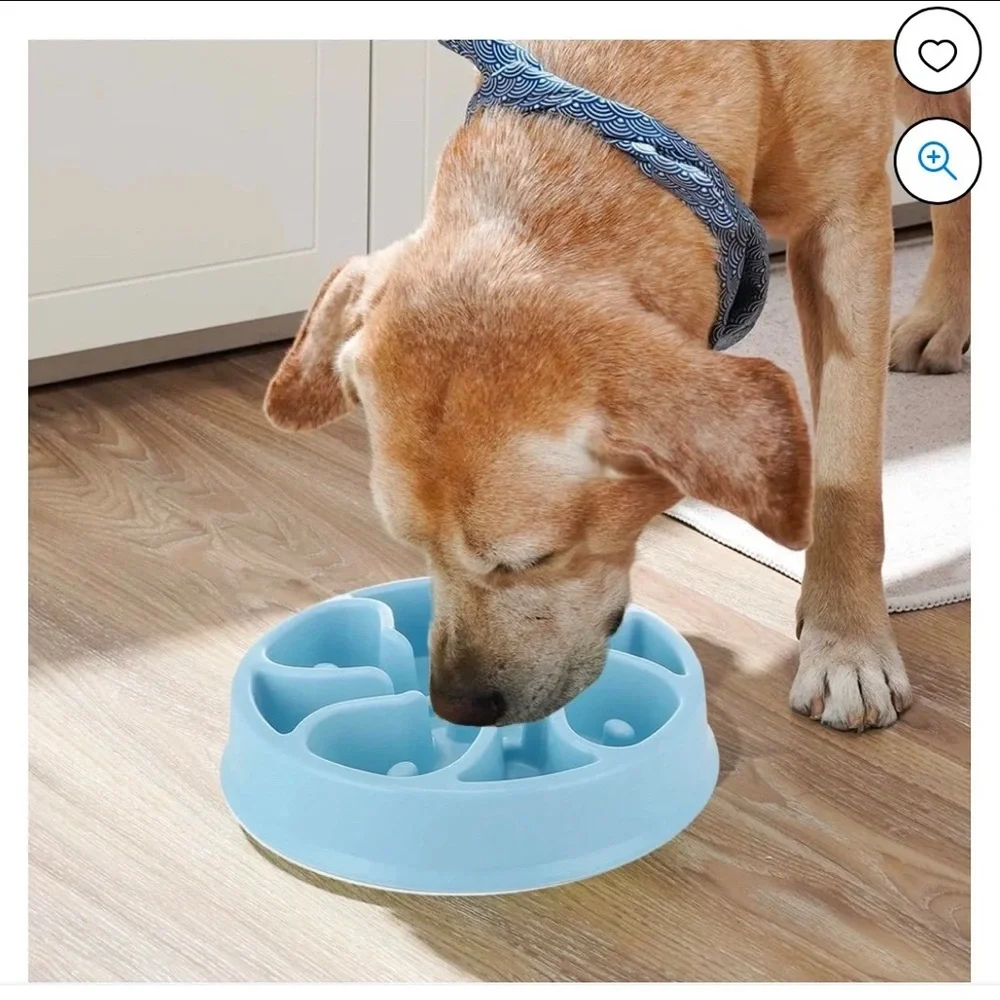 Slow Feeder Dog Bowl for Safe Eating. Blue 8